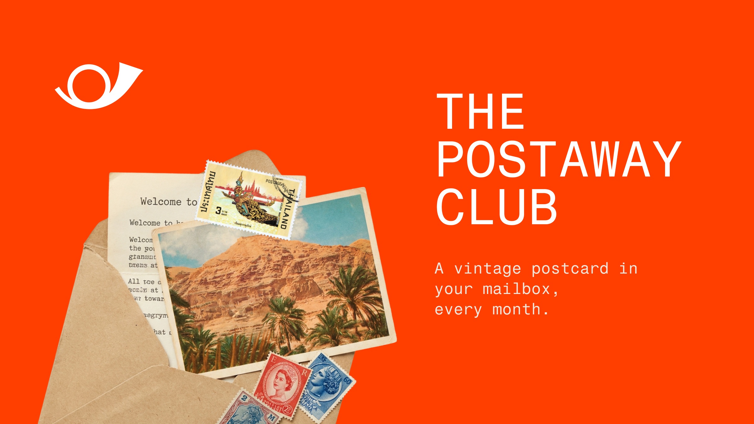 The Postaway Club header