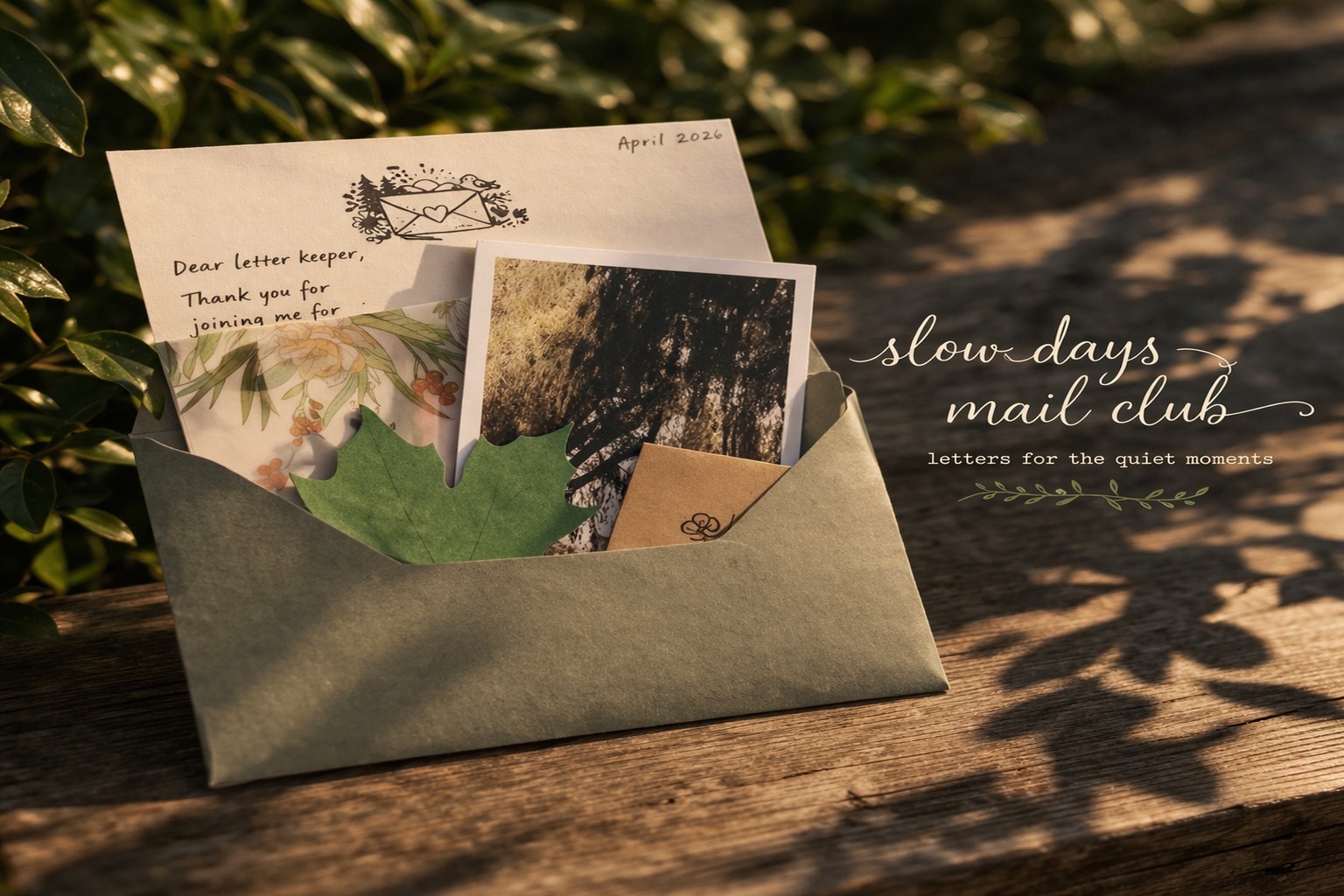 Slow Days Mail Club🌱 header