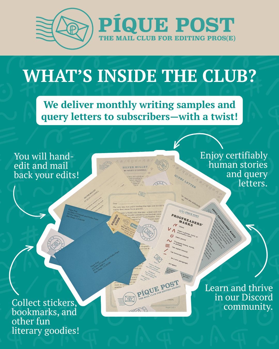 Pique Post: The Mail Club for Editing Pros(e) header